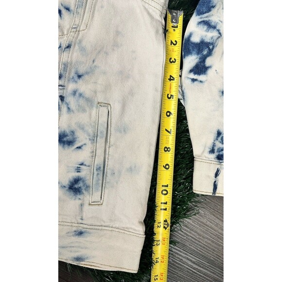 Black Tape Brand White Blue Tie Dye Jean Denim‎ Jacket Women’s Small - Picture 6 of 6